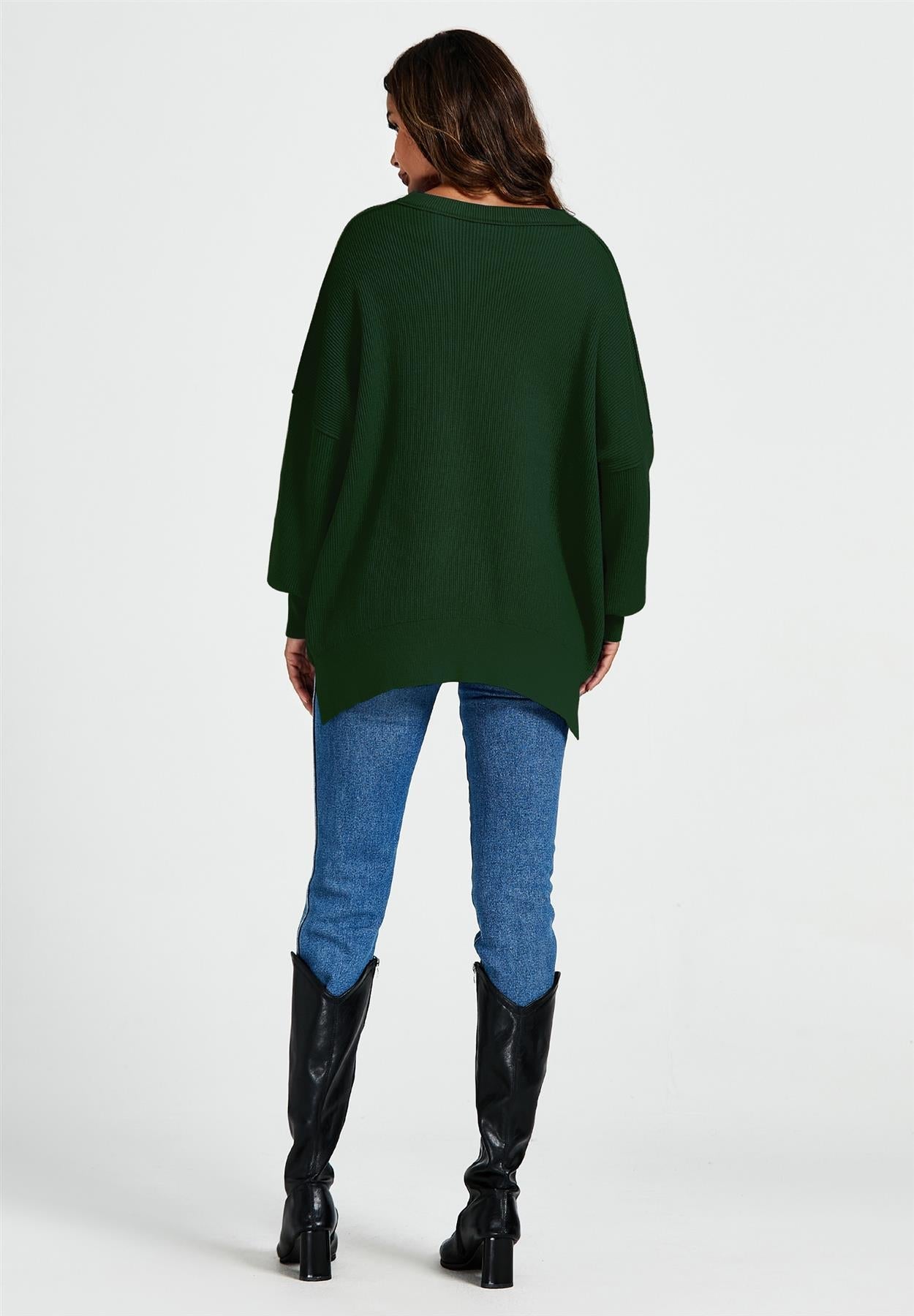 Oversized Jumper Top In Green
