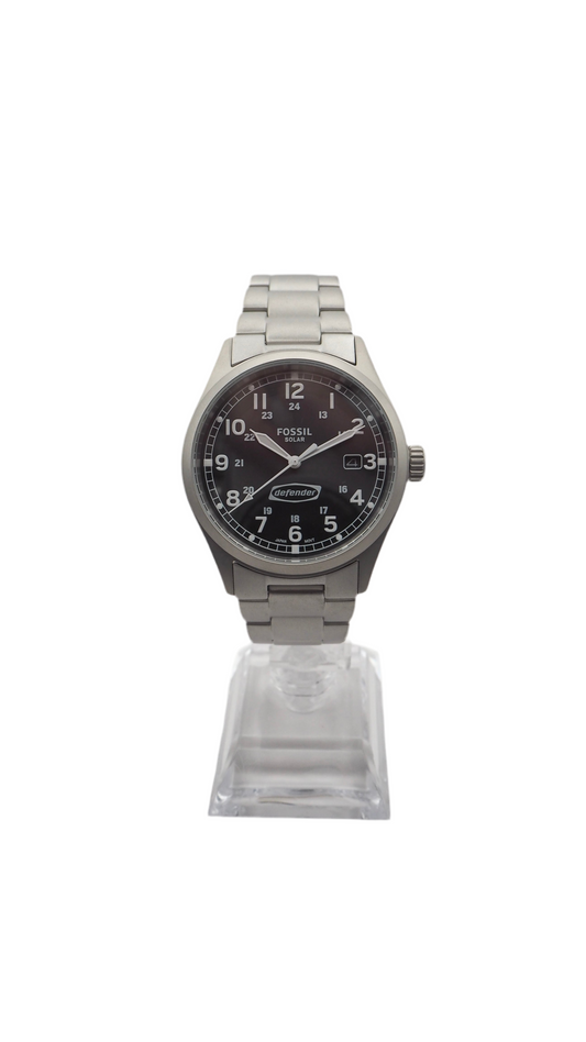 Fossil Defender FS5973 Solar Herrenuhr Edelstahl Neu OVP