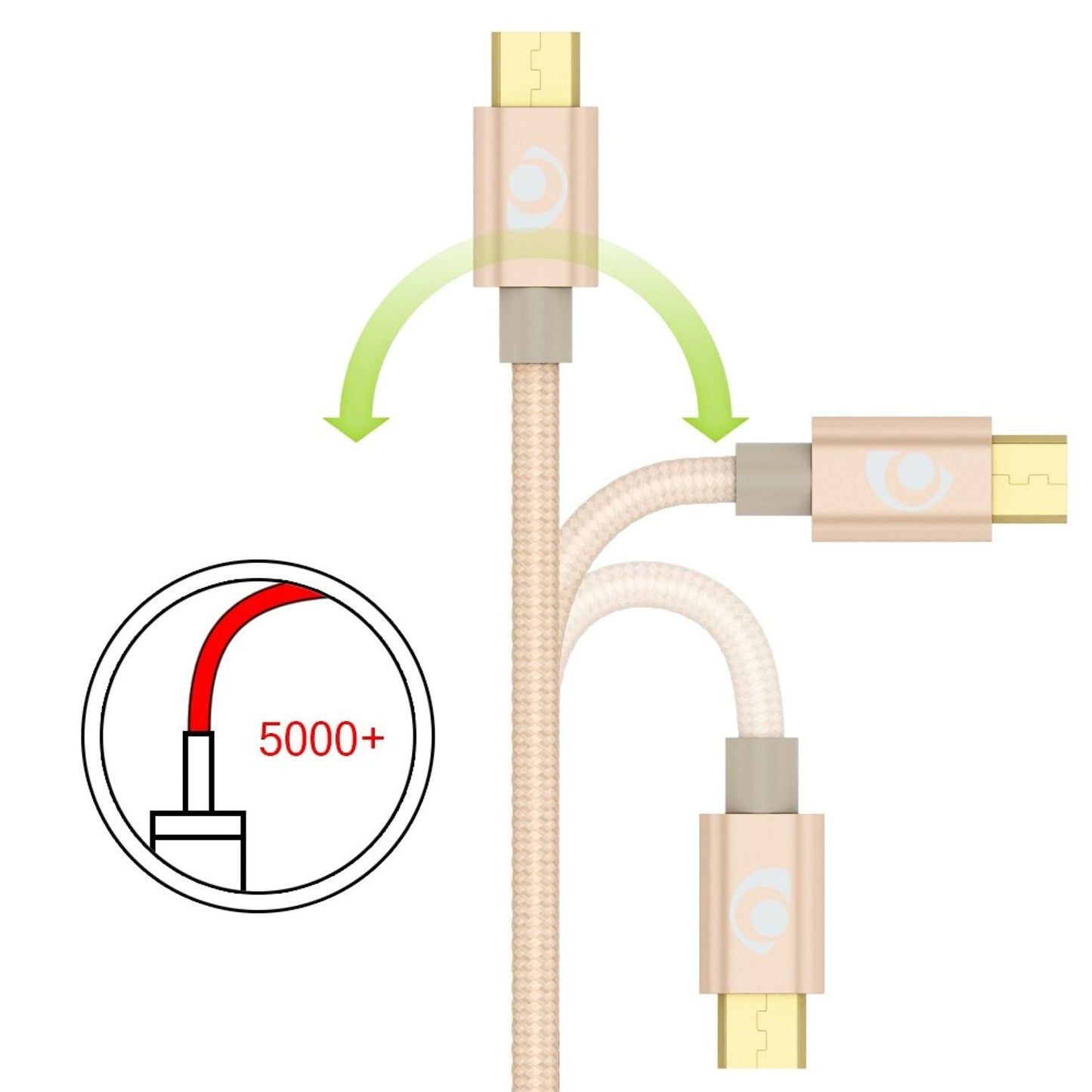 NALIA Micro USB Kabel High Speed - Länge 3 m, Nylon Geflochten, Übertragung 480 Mbps