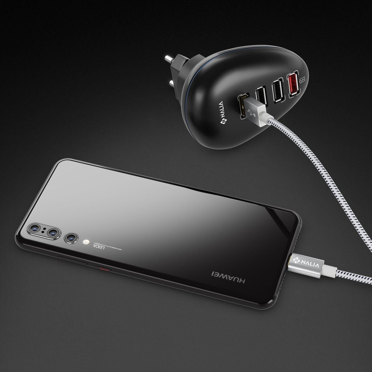 Cablu USB-C la USB 2.0 de 2 m de la NALIA, cablu de încărcare și sincronizare date din nailon durabil