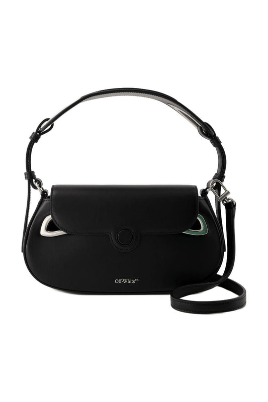 Hobo Clam Bag - Off White - Leder - Schwarz