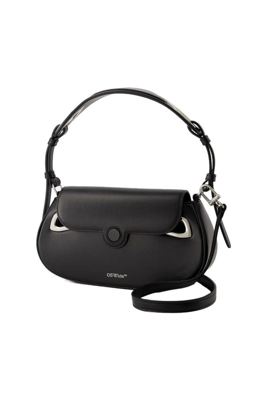 Hobo Clam Bag - Off White - Leder - Schwarz