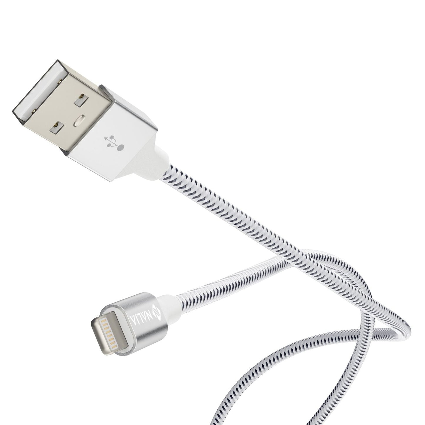 NALIA USB Sync Kabel Schnelles Laden Und Datenübertragung - Länge 2 m Nylon Geflecht MFi Zertifiziert