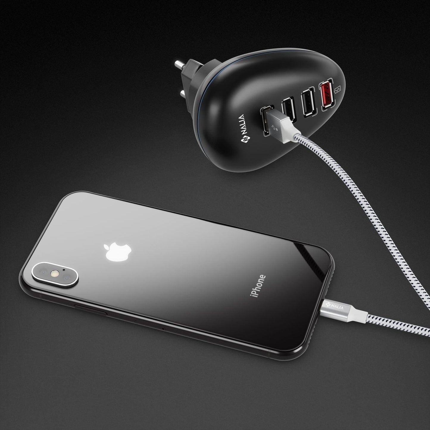 NALIA USB Sync Kabel Schnelles Laden Und Datenübertragung - Länge 2 m Nylon Geflecht MFi Zertifiziert