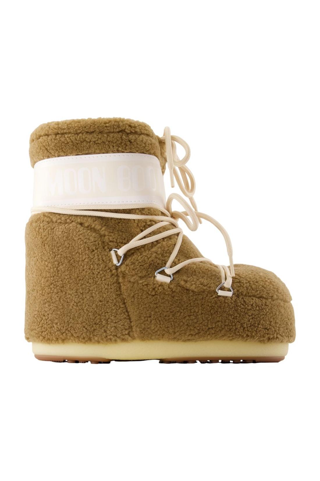 Icon Low Fleece Stiefeletten - Moon Boot - Synthetik - Braun