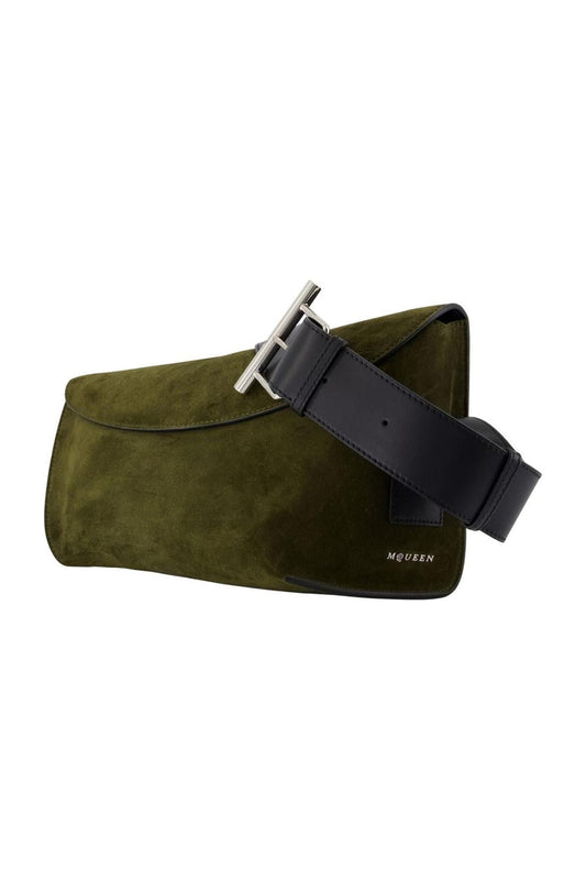 T-Bar Sling Large Schultertasche - Alexander McQueen - Leder - Khaki