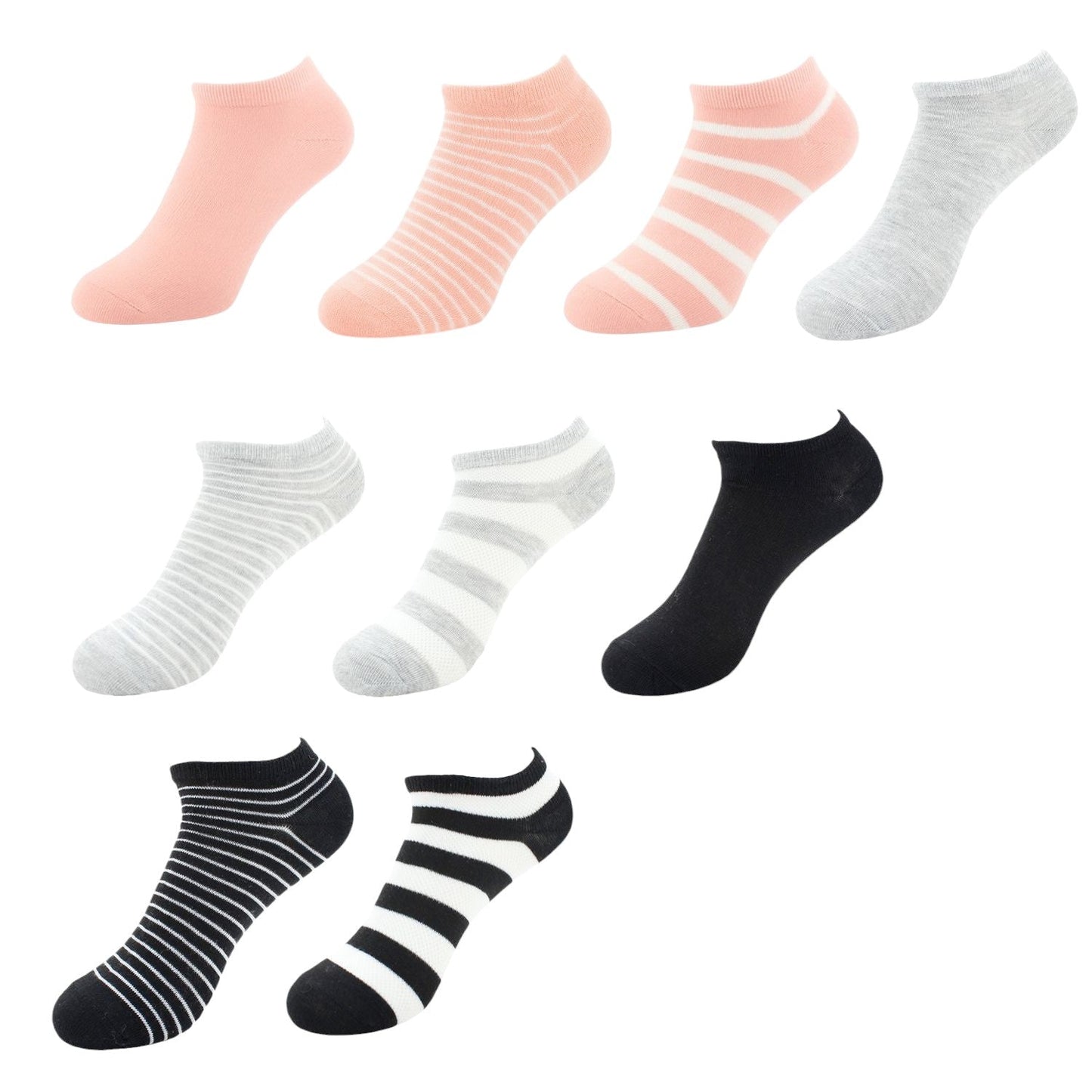 9er Pack Sneaker Socken - Bequeme Baumwoll Kurzsocken 9 Paar Größe M
