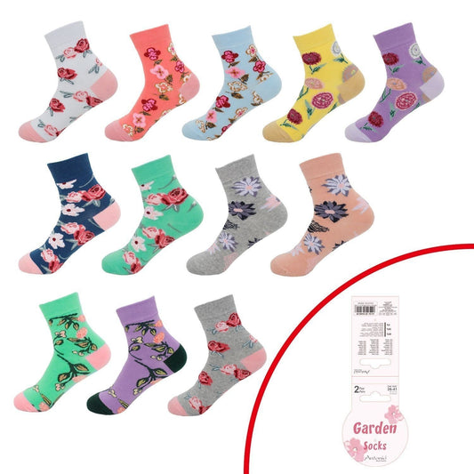 Garden Socks Damen Atmungsaktive Socken - 2er Pack, Größe 36-41