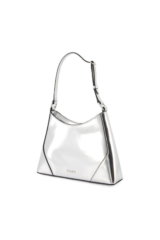 Linda Schultertasche - Staud - Leder - Silber