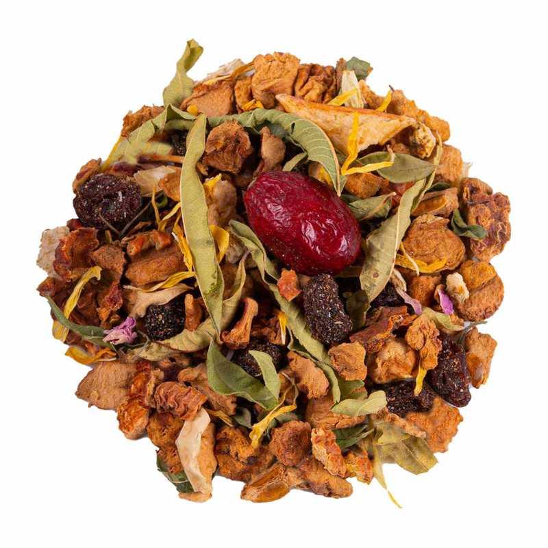 Ceai de fructe Teekrone Pink Sunset Fruity - Conținut 20 g, Dimensiune 5 cm