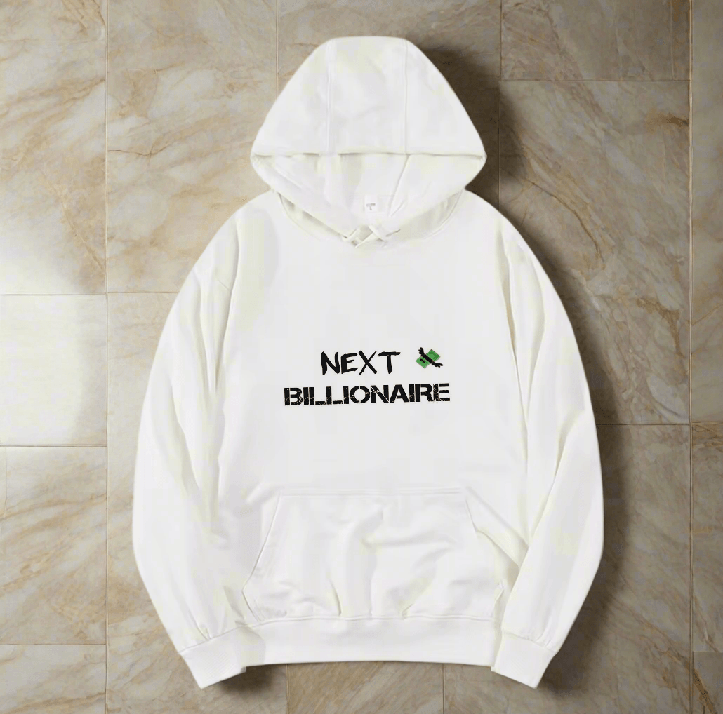 Motivational Line,NEXT BILLIONAIRE,New fashionable round neck hoodie