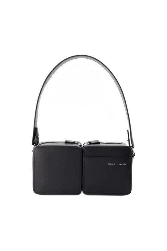 Hobo Stacked Tasche - Kara - Leder - Schwarz