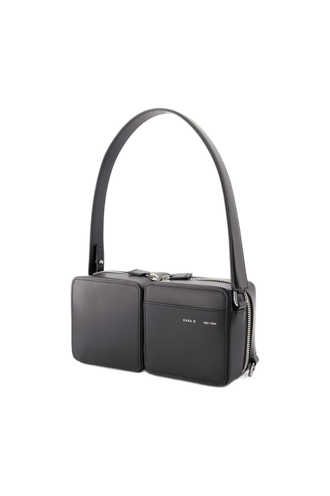 Hobo Stacked Tasche - Kara - Leder - Schwarz