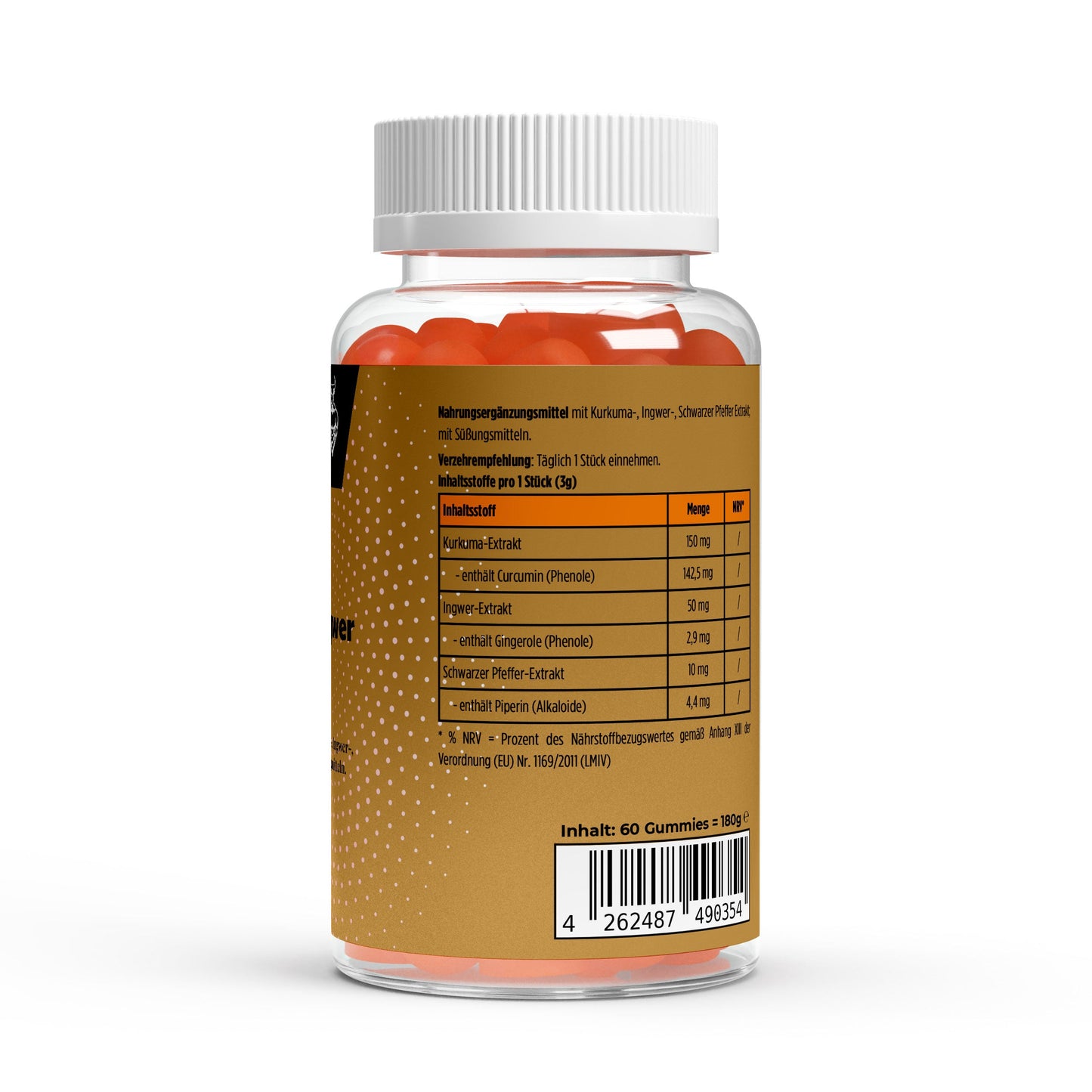 Kurkuma & Ingwer Gummies – Vegane, zuckerfreie Orangen-Gummies für natürliche Entzündungshemmung und Wohlbefinden