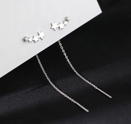 Cercei cu șurub din argint 925, model stea căzătoare