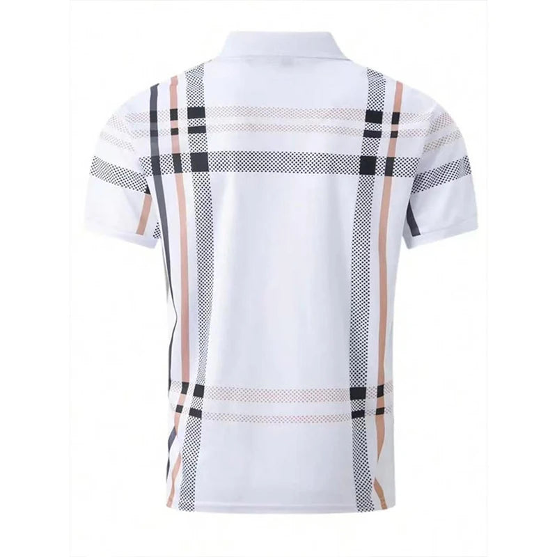 DINGSHITECN Polo Gepunktet - Polyester Kurzarm M L