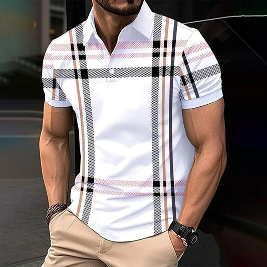 DINGSHITECN Polo Gepunktet - Polyester Kurzarm M L