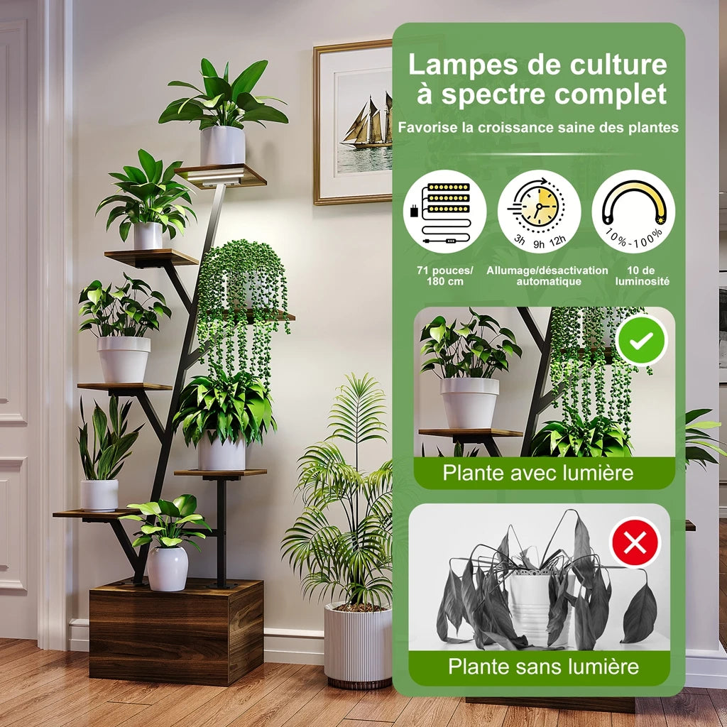 other Pflanzenständer 6-stufig Metallregal Mit LED-Wachstumslichtern