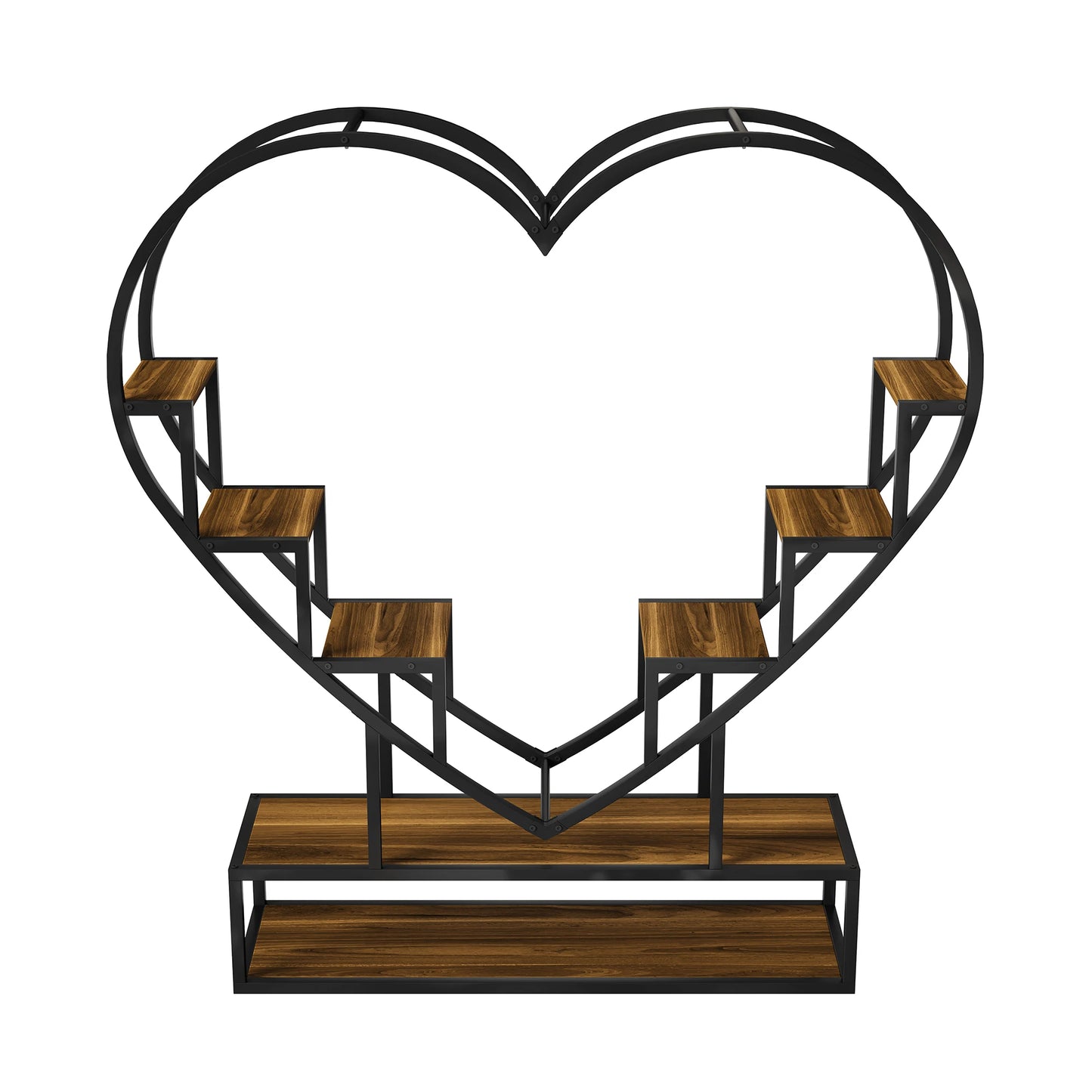 WoodenAura Pflanzenständer 9 Ebenen 138 cm Metallrahmen Holzregal