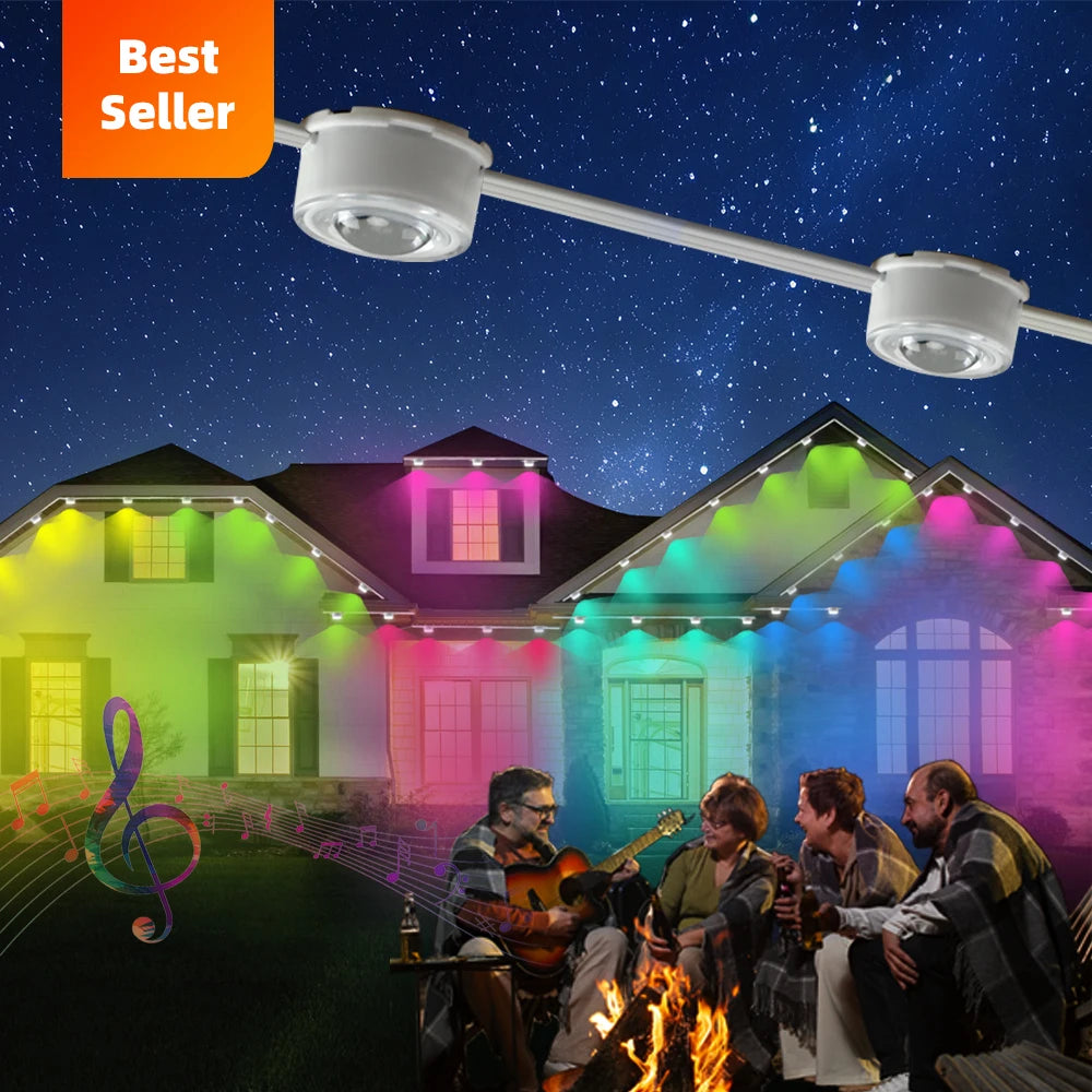 LuxFond RGBIC LED Lichterkette - 12 LED, 36V, IP68 Outdoor