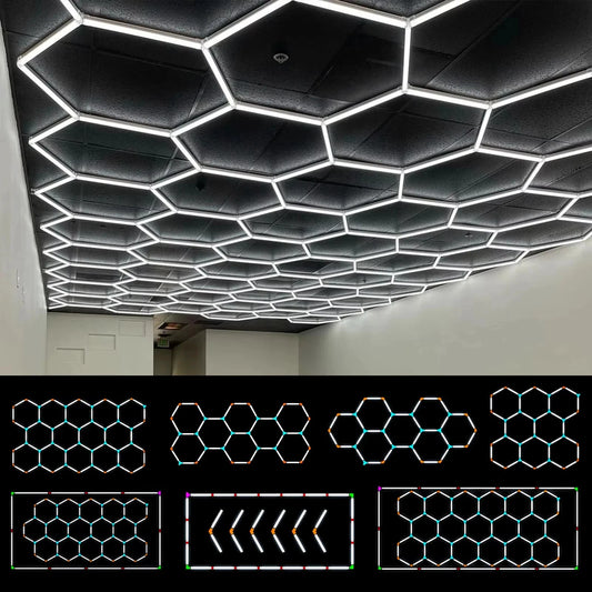 Barbershop LED Deckenleuchte Hexagon Garage - 440mm/575mm 85-265V 90 CRI