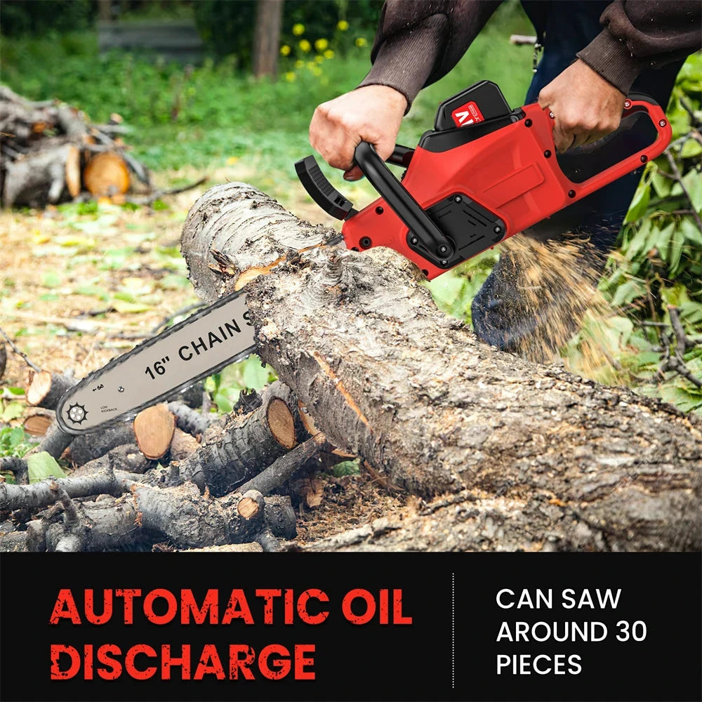 TKKEACEM Kettensäge Bürstenlos - 18V Akku 16 Zoll Führungsschiene 20 m pro Sekunde by Golden Bridge Store