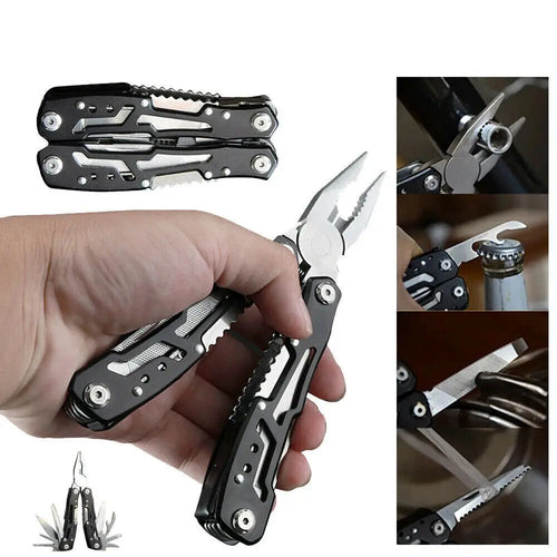 Multifunktionales Edelstahl-Multitool: Taschenzange, Säge, Klappzange, Outdoor-Werkzeug (DE)