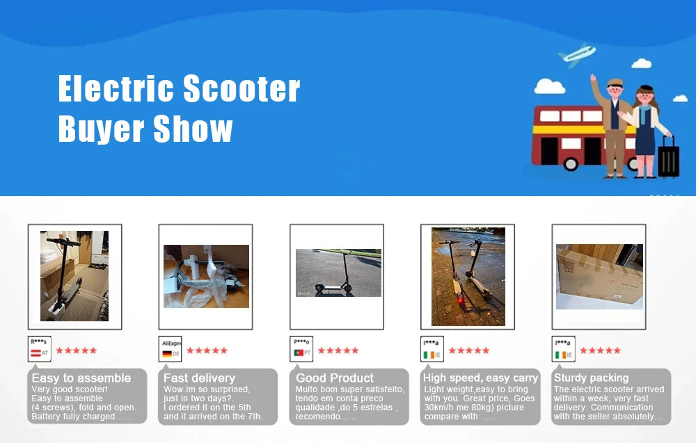 Trotinetă electrică AOVOPRO Upgrade Smart App - Capacitate 7.8/10.5Ah, Putere 350W/500W, Autonomie 25-45 KM