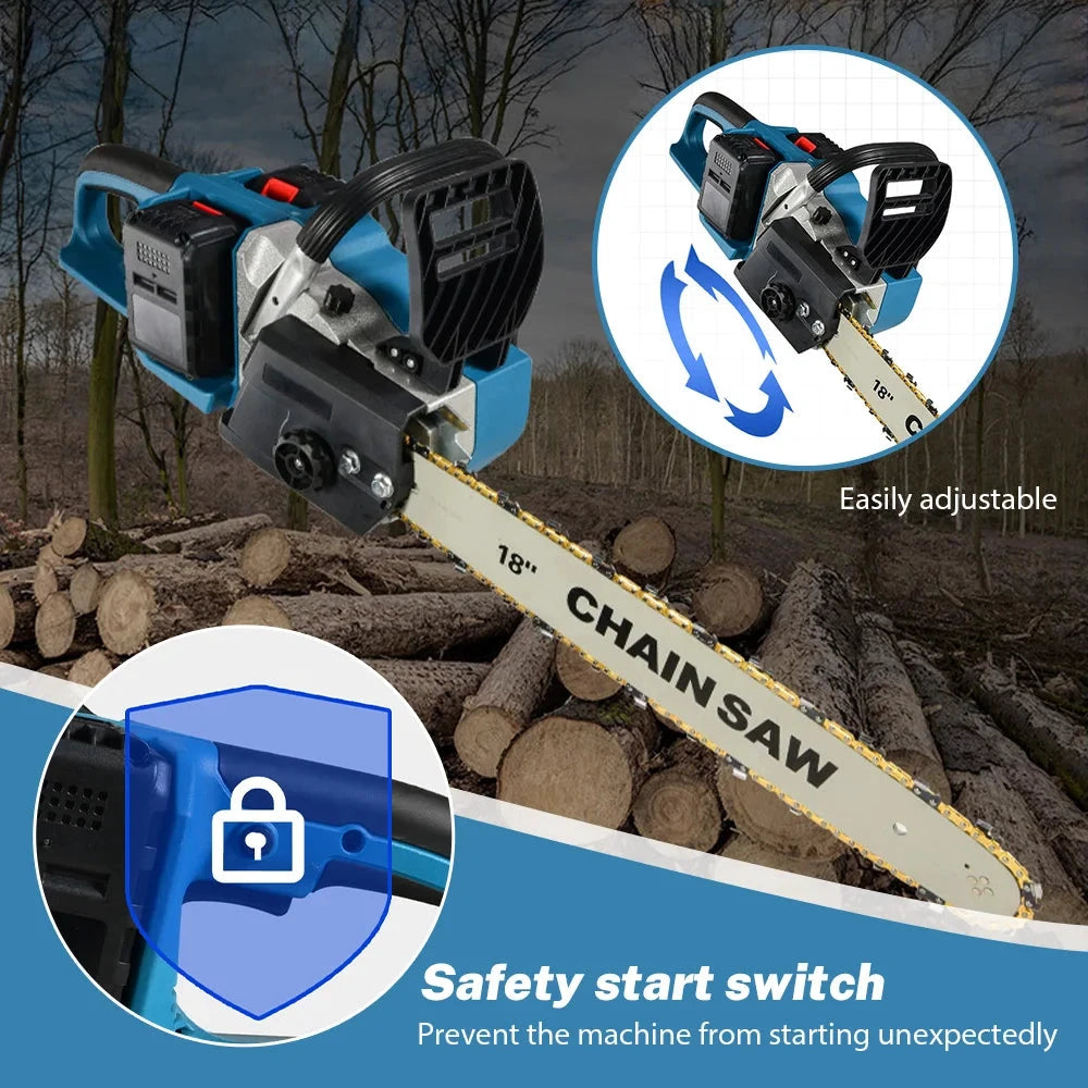 TKKEACE Akku-Kettensäge Bürstenlose - 3000W, 50 cm Schnitt, 18 Zoll by Golden Bridge Store