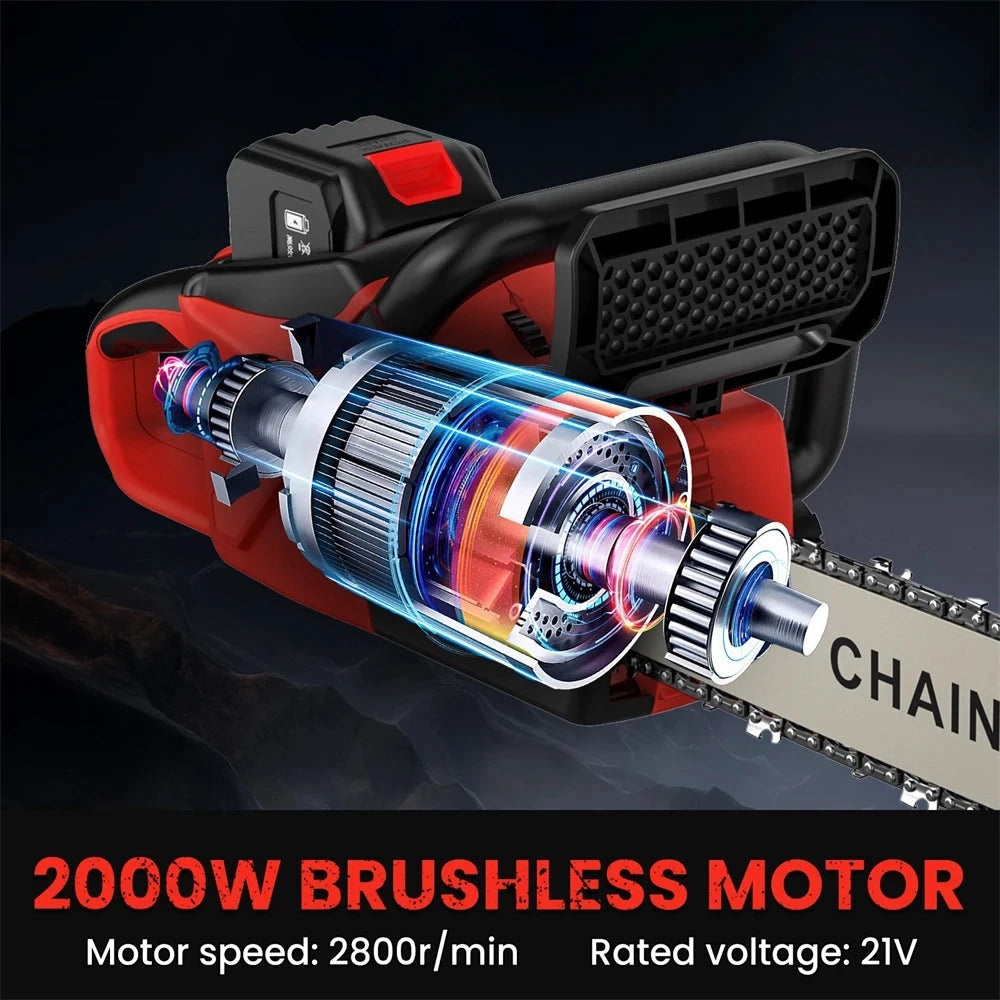 TKKEACEM Kettensäge Bürstenlos - 18V Akku 16 Zoll Führungsschiene 20 m pro Sekunde by Golden Bridge Store