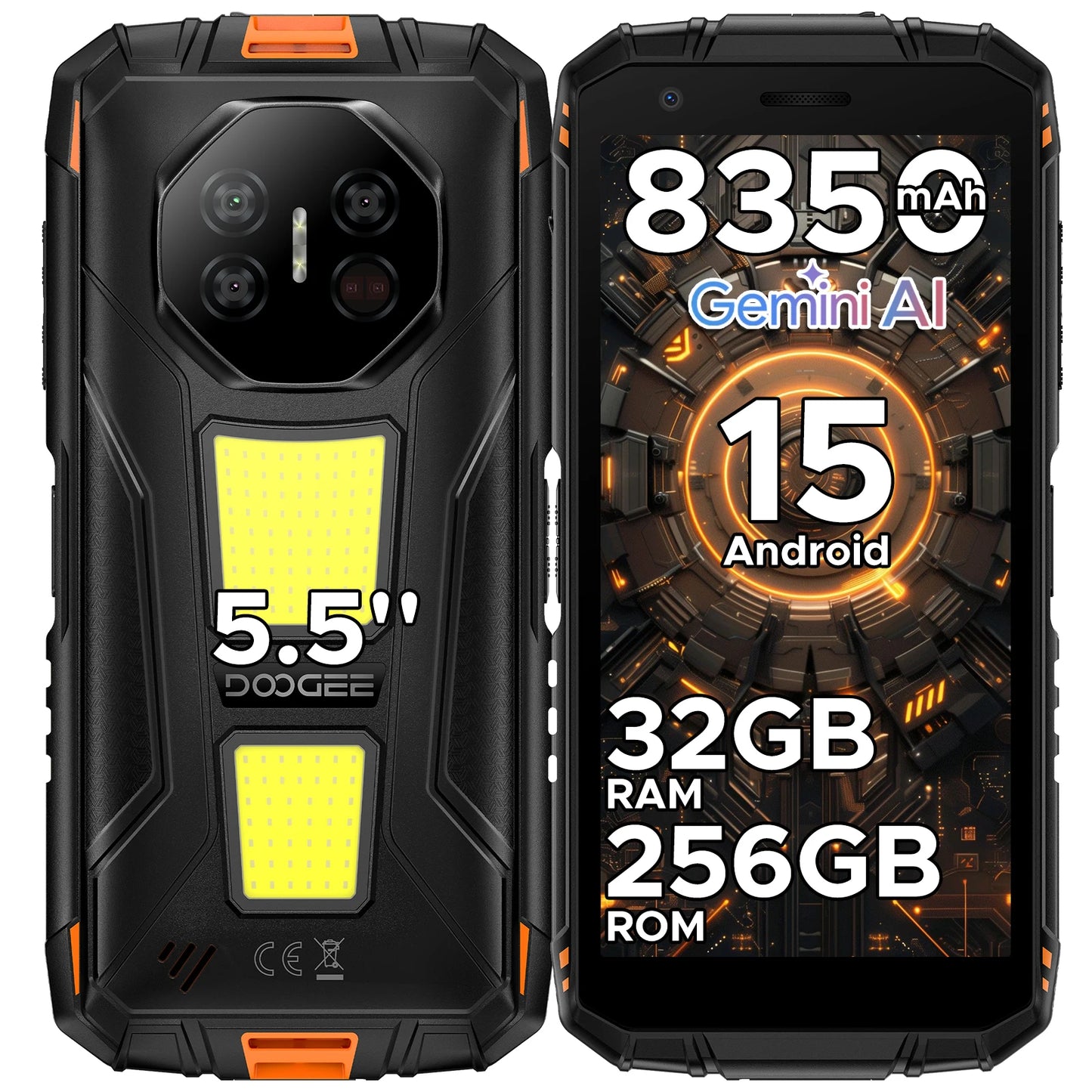 DOOGEE Fire 3 Max Robustes Telefon - 32 GB Und 256 GB, 18W, 5,5 Zoll