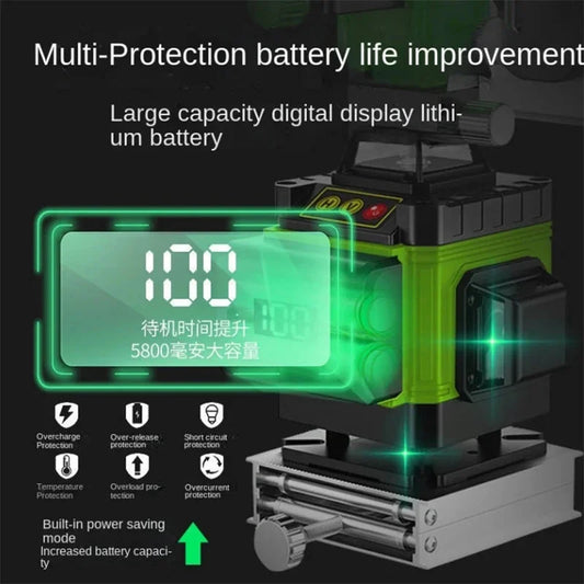 Other 16/12 Linien 4D Laser Wasserwaage Selbstnivellierend - Reichweite 65 Ft IP54 by Golden Bridge Store