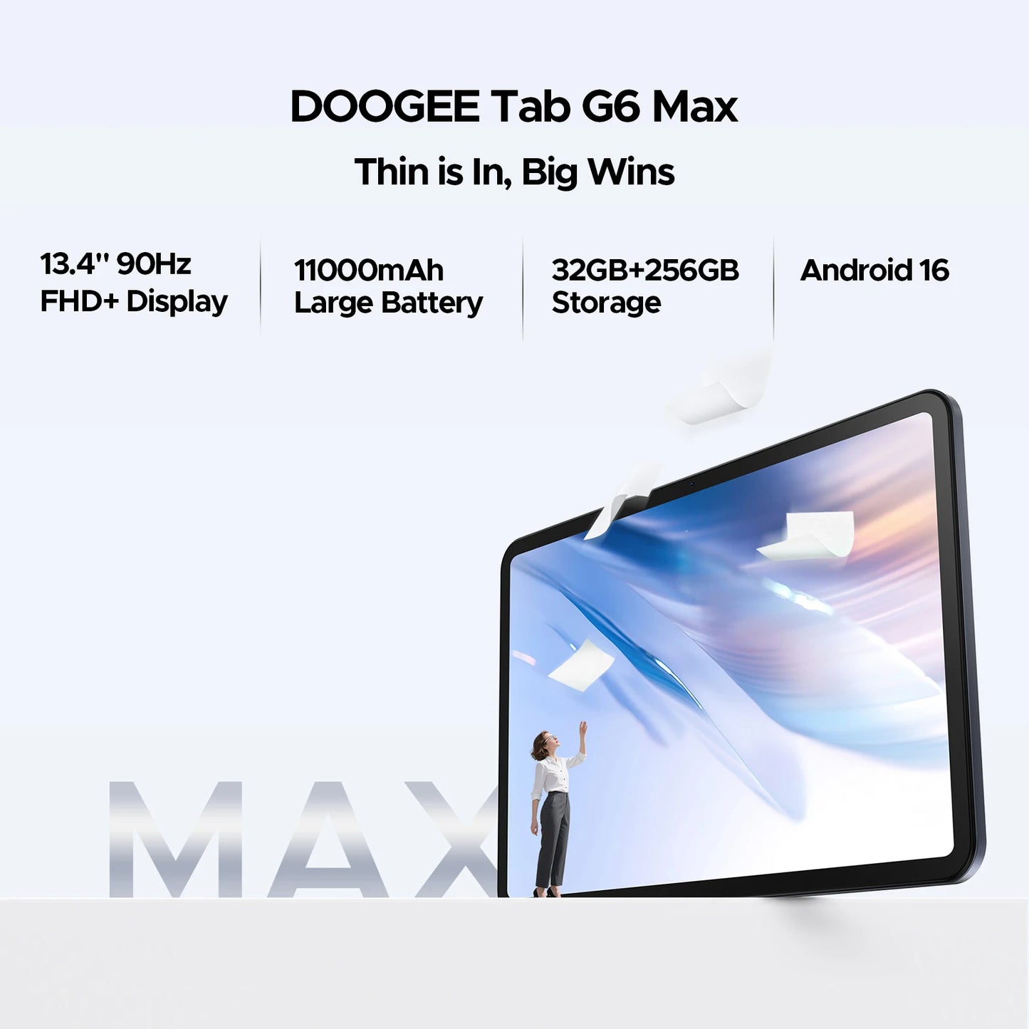 Doogee TabG6Max Ultraslim - 11000 mAh Akku 18W Lade 13,4 Zoll Display