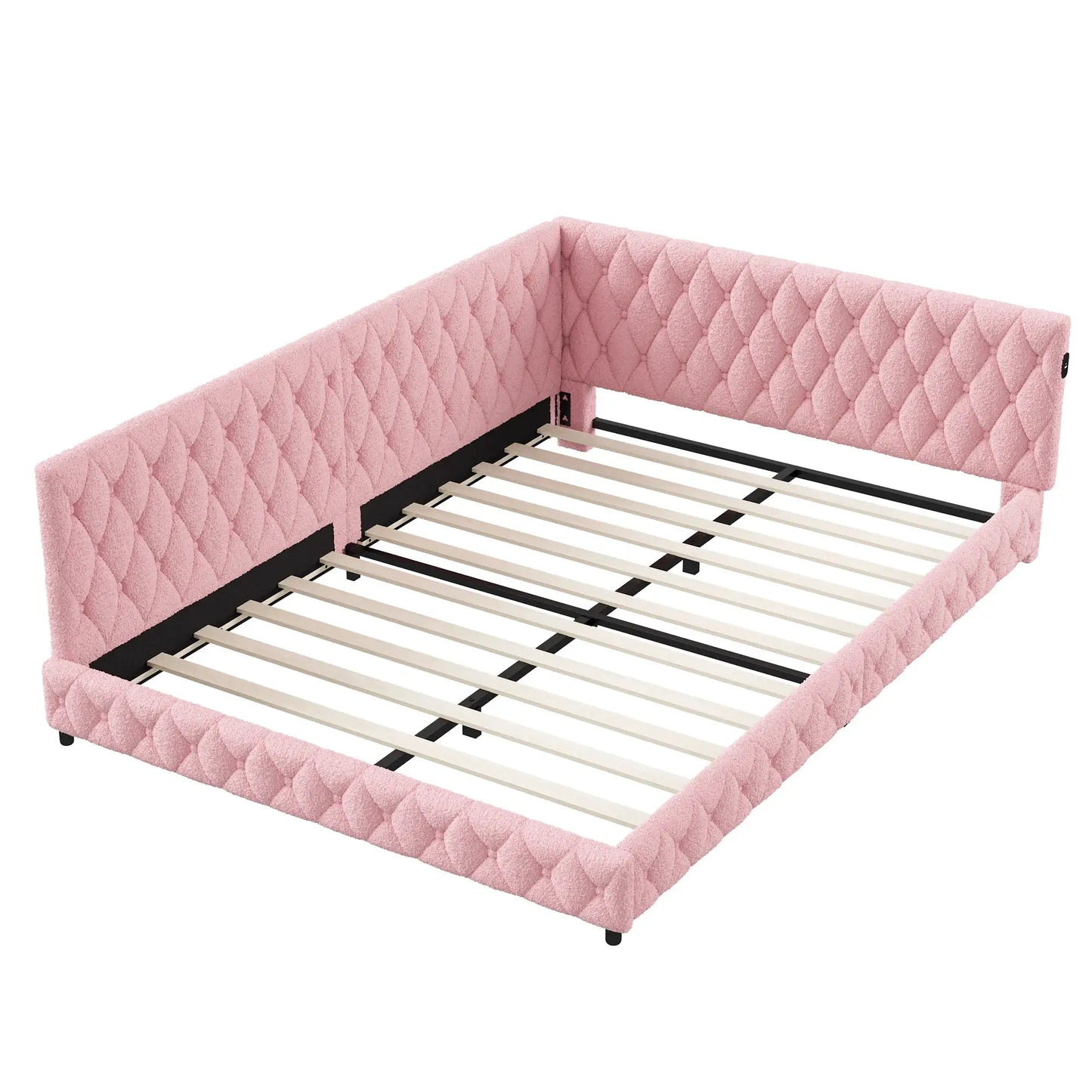 Tagesbett Gepolstert 140x200 cm Mit LED Licht In Rosa