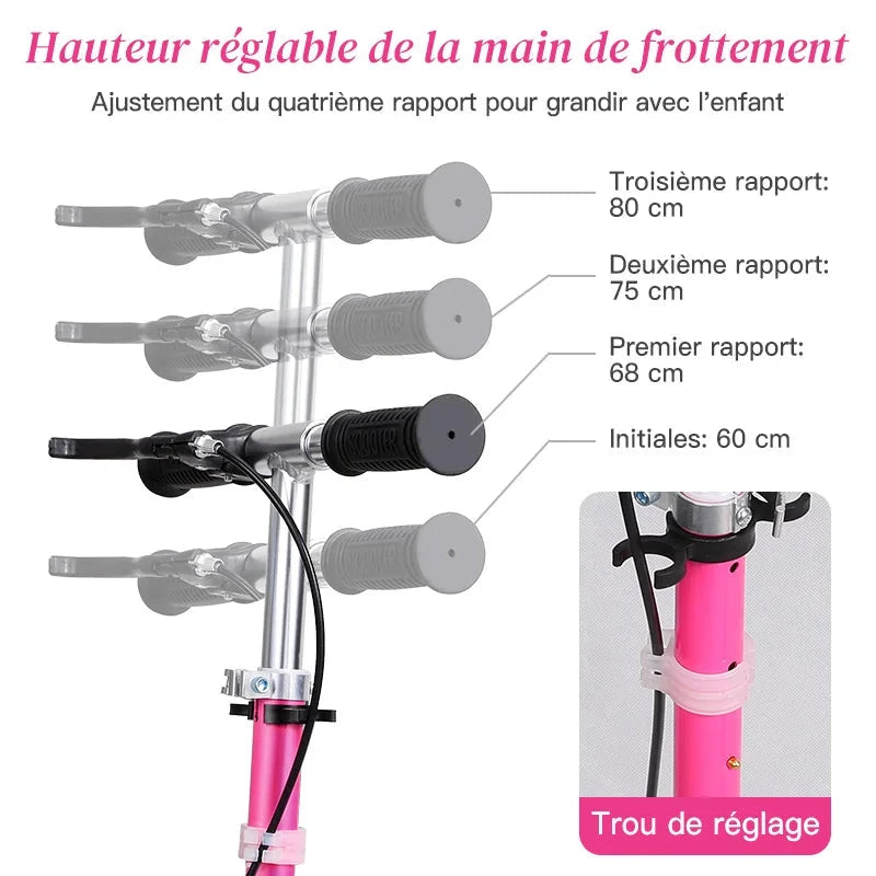 Faltbarer Kinderroller Mit Pedalen Und Handbremse Höheneinstellbar