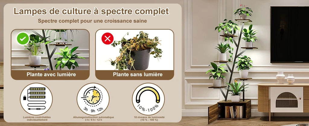 other Pflanzenständer 6-stufig Metallregal Mit LED-Wachstumslichtern