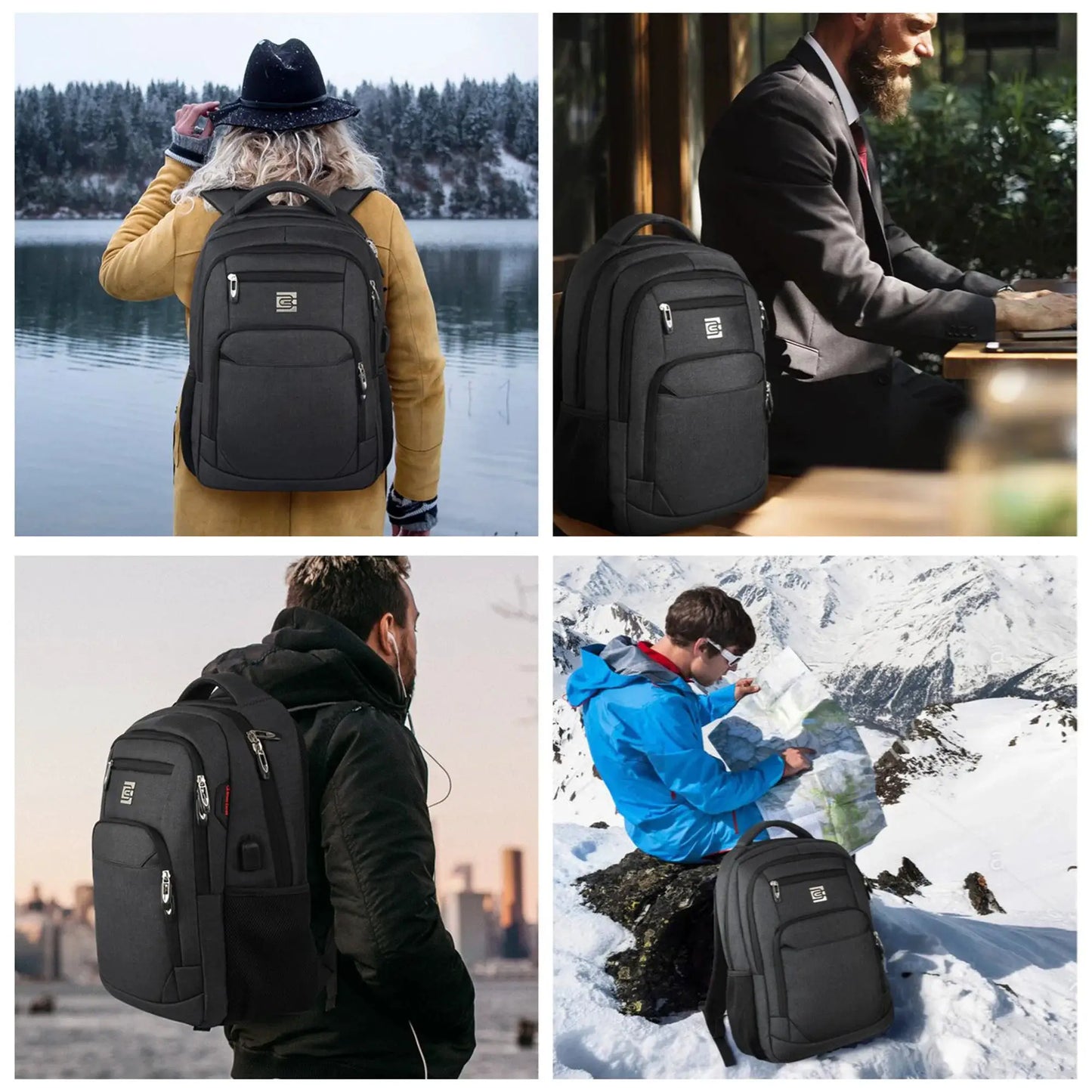Große Kapazität Rucksack : Laptop Rucksack besitzt mehr als 20 unabhängige Taschen für viel Stauraum und können Powerbank, A4-Ak by Golden Bridge Store