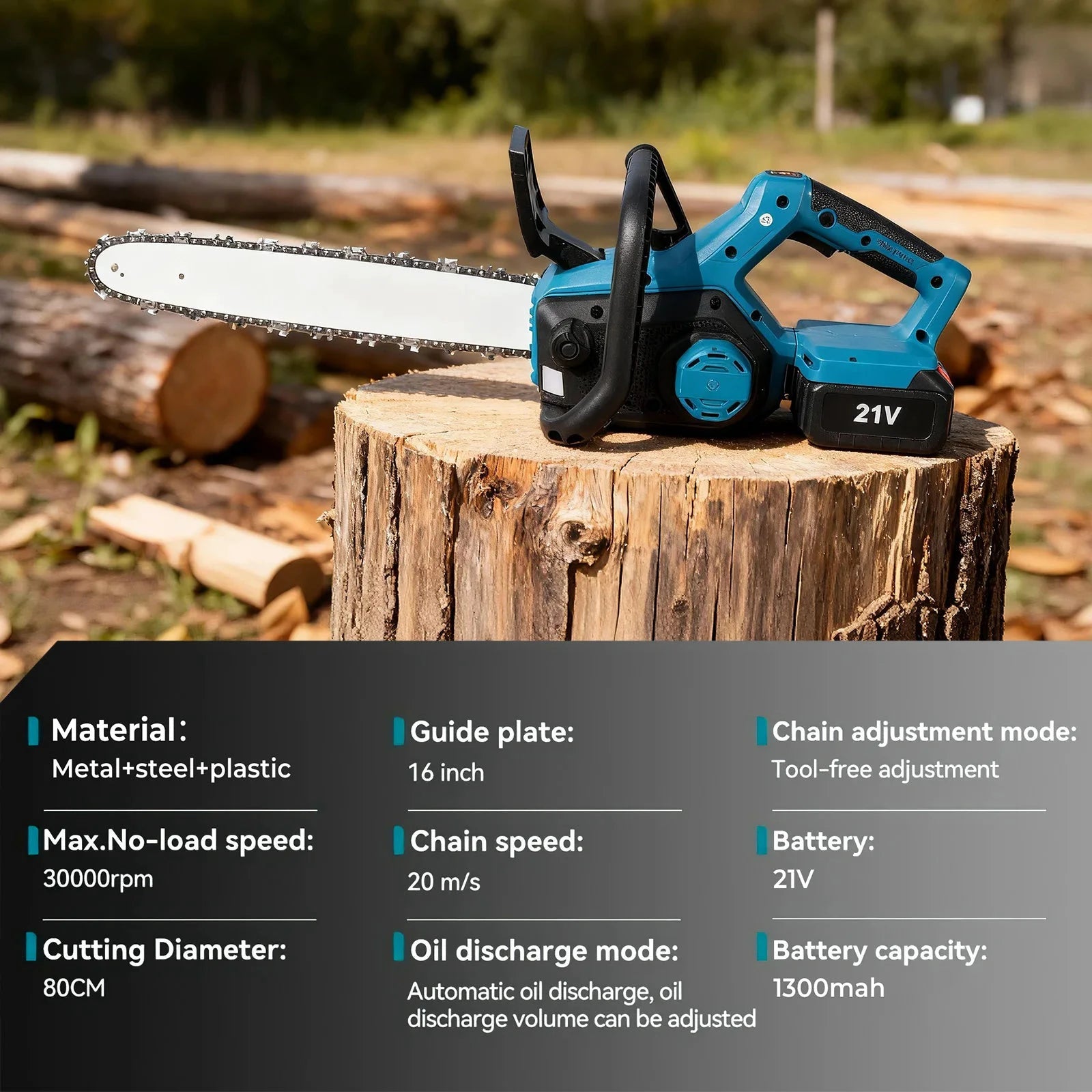 TKKEACEM Kettensäge Bürstenlos - 18V Akku 16 Zoll Führungsschiene 20 m pro Sekunde by Golden Bridge Store