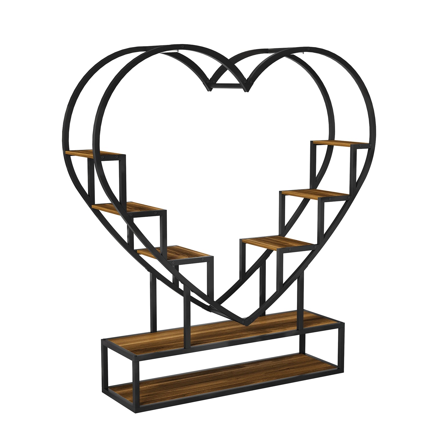 WoodenAura Pflanzenständer 9 Ebenen 138 cm Metallrahmen Holzregal