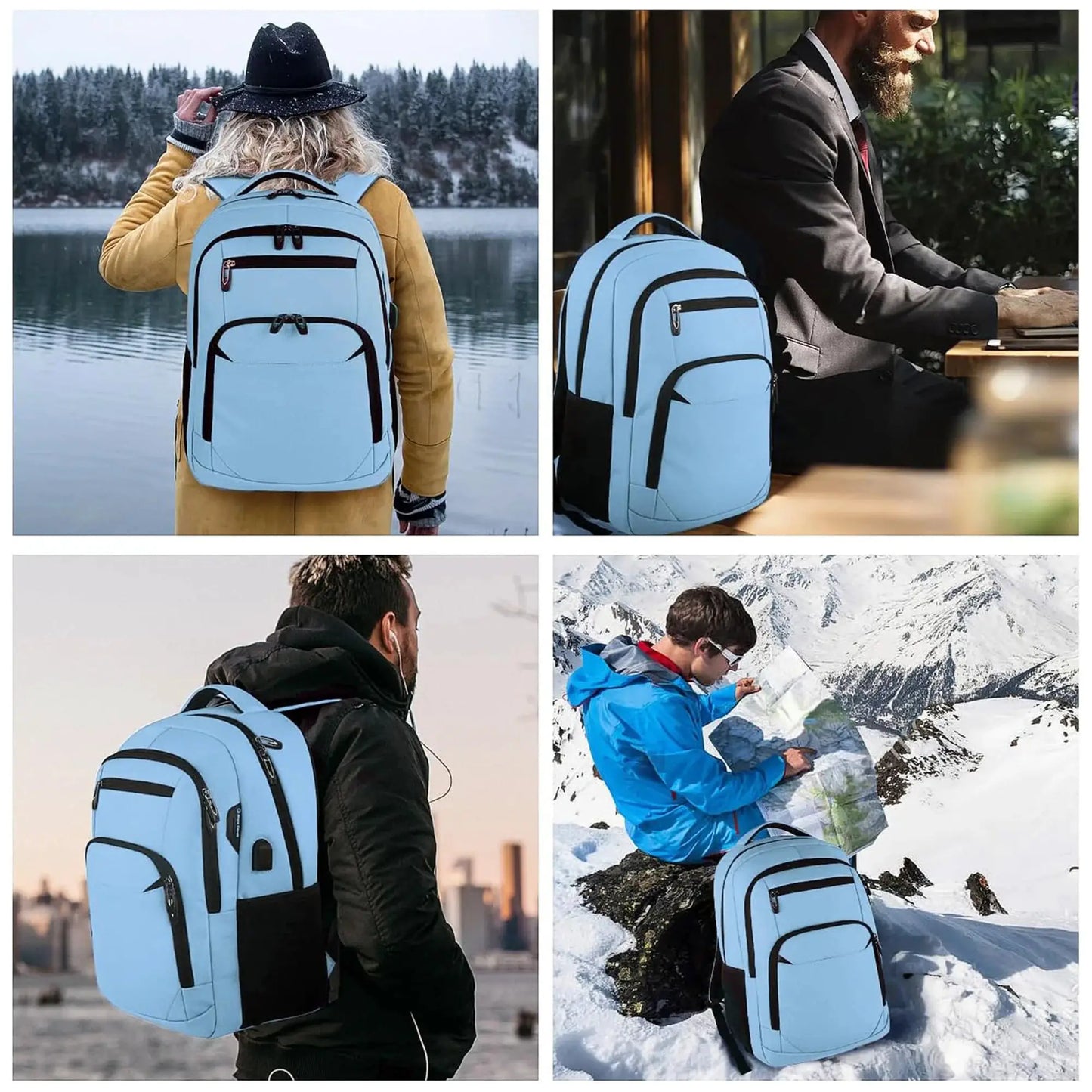 Große Kapazität Rucksack : Laptop Rucksack besitzt mehr als 20 unabhängige Taschen für viel Stauraum und können Powerbank, A4-Ak by Golden Bridge Store