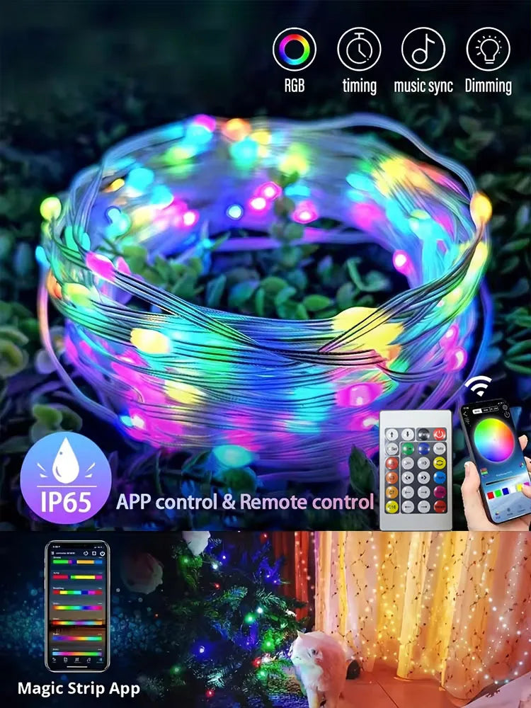 WS2812B LED String Bluetooth Fernbedienung - RGBIC, USB