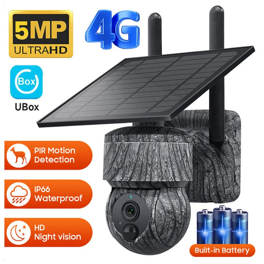Elifetter Jagdkamera 5MP Solar 4G PTZ - 32GB 12W 90 Grad