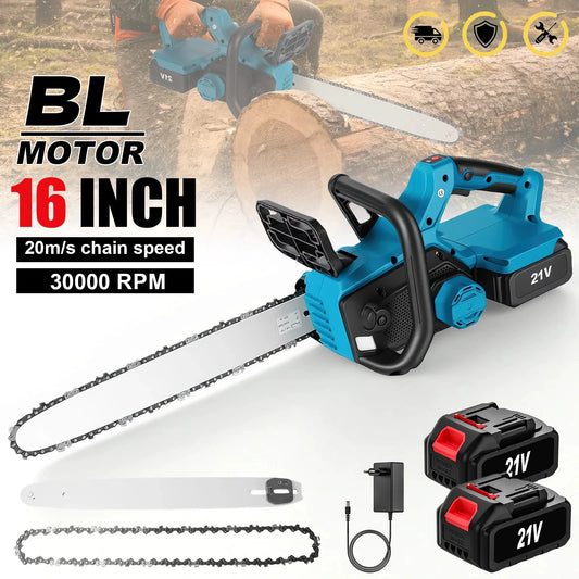 TKKEACEM Kettensäge Bürstenlos - 18V Akku 16 Zoll Führungsschiene 20 m pro Sekunde by Golden Bridge Store