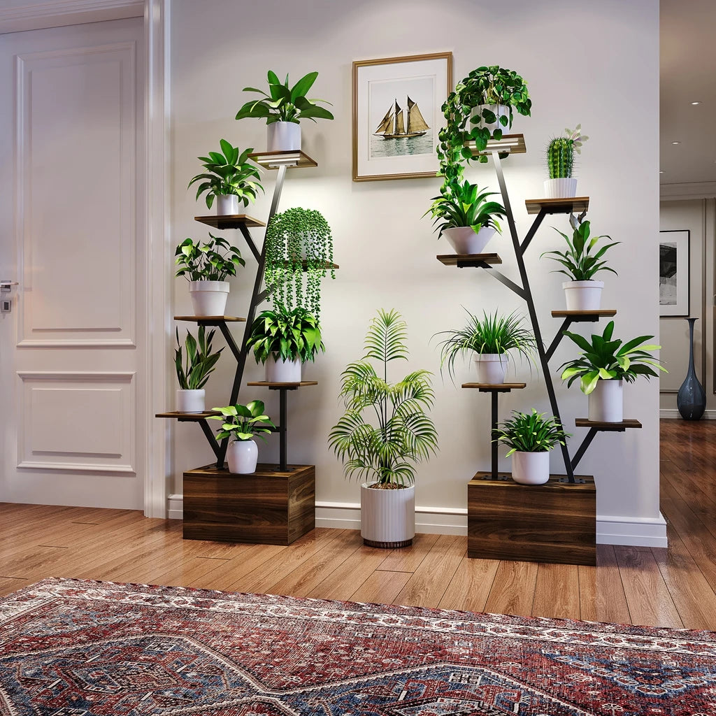 other Pflanzenständer 6-stufig Metallregal Mit LED-Wachstumslichtern