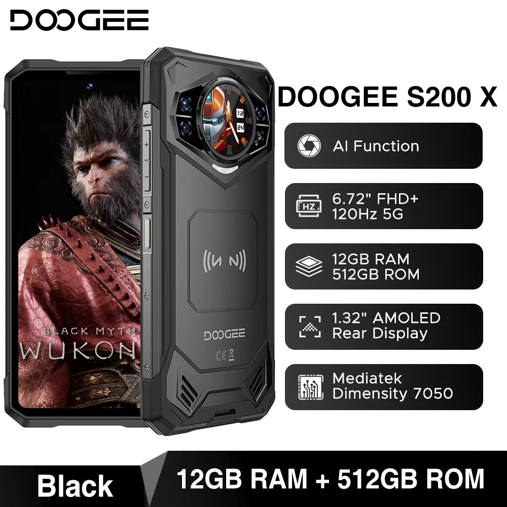 DOOGEE S200 X Robustes 5G - 10100 mAh, 33W Schnellladung, 6,72 Zoll Display