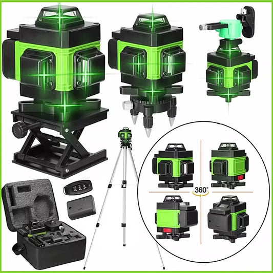 Laser-Wasserwaage 2025: 16/12 Lines 4D Laser Level Green SelfLeveling 360 Horizontal Vertical Super Powerful Collection