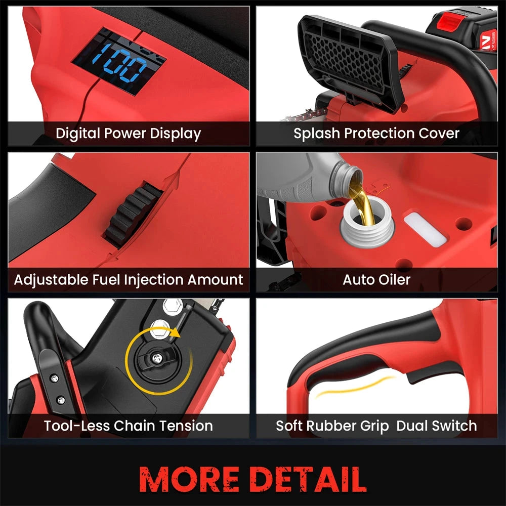 TKKEACEM Kettensäge Bürstenlos - 18V Akku 16 Zoll Führungsschiene 20 m pro Sekunde by Golden Bridge Store