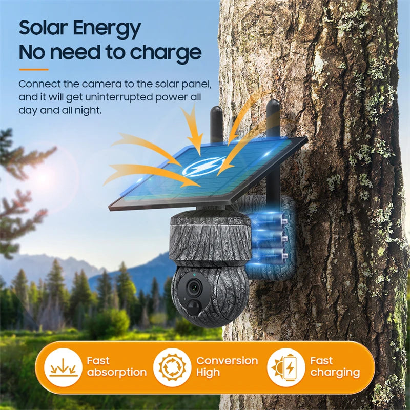 Elifetter Jagdkamera 5MP Solar 4G PTZ - 32GB 12W 90 Grad