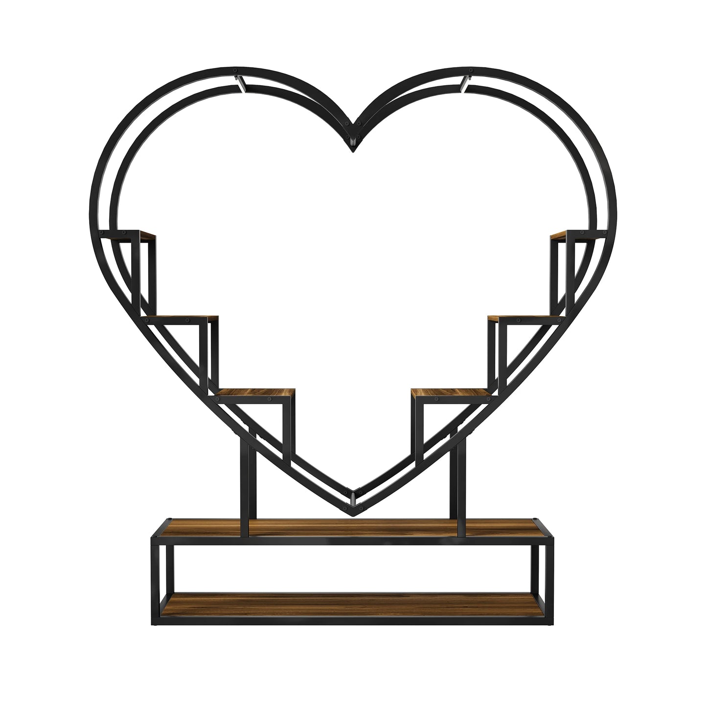 WoodenAura Pflanzenständer 9 Ebenen 138 cm Metallrahmen Holzregal