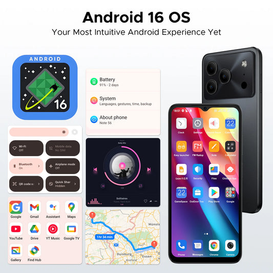 DOOGEE Note 56 Großer Akku - 6150 mAh, 6,56 Zoll Display, 90 Hz